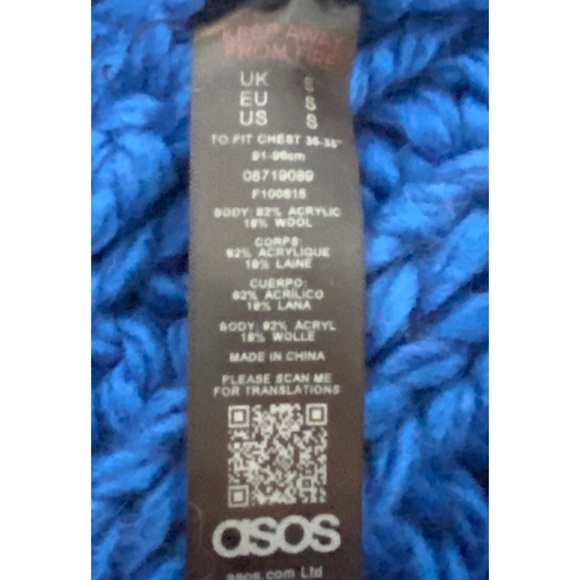 NWT ASOS Rare Heavyweight Hand Knitted Rib Sweater S - Picture 8 of 9